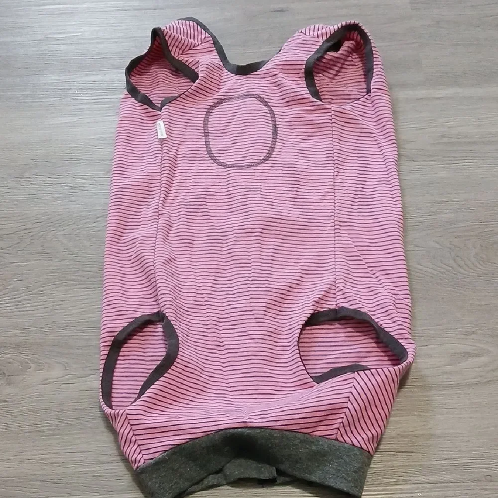 Pink and Black Striped Dog Sweater Pajamas Sz XL NWOT